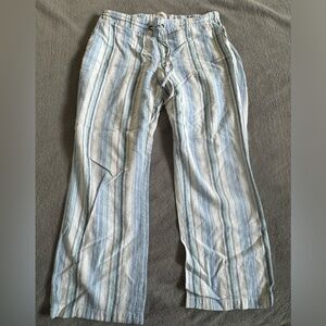 Per Se Multicolor Striped Linen Pants